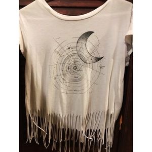 American Eagle Space Fringe Crop Top
